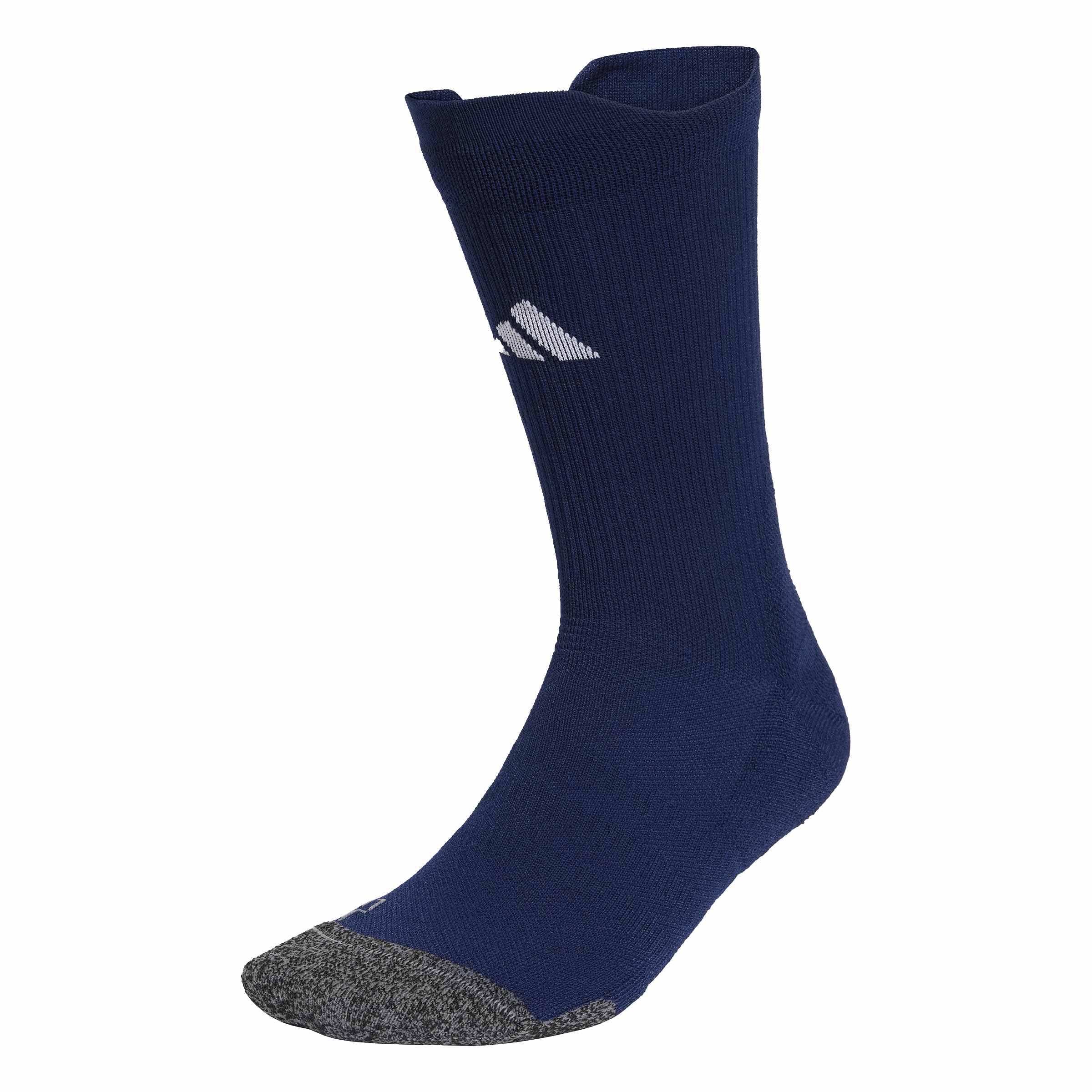 adidas Unisex Football Cushioned Performance Crew Socks, TENABL/WHITE, 4.5-6