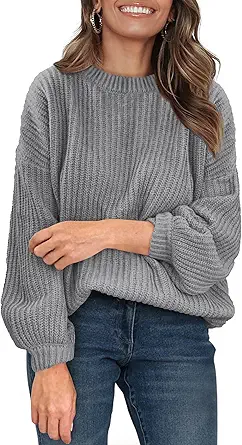 PRETTYGARDEN Fall Sweaters for Women 2025 Fashion Long Sleeve Casual Ribbed Knit Winter Clothes Pullover Jumper Tops