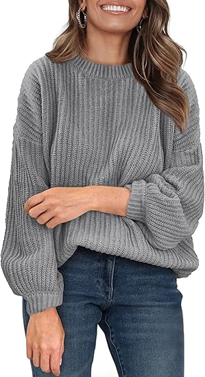 PRETTYGARDEN Fall Sweaters for Women 2025 Fashion Long Sleeve Casual Ribbed Knit Winter Clothes Pullover Jumper Tops