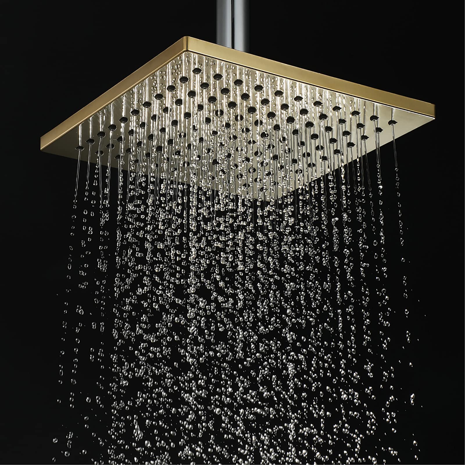 Cabezal de ducha cuadrado de alta presión de 8 pulgadas, cabezal de ducha de cascada de ABS ultrafino, diseño fijo, conexión G1/2, acabado de níquel cepillado para una experiencia de baño lujosa