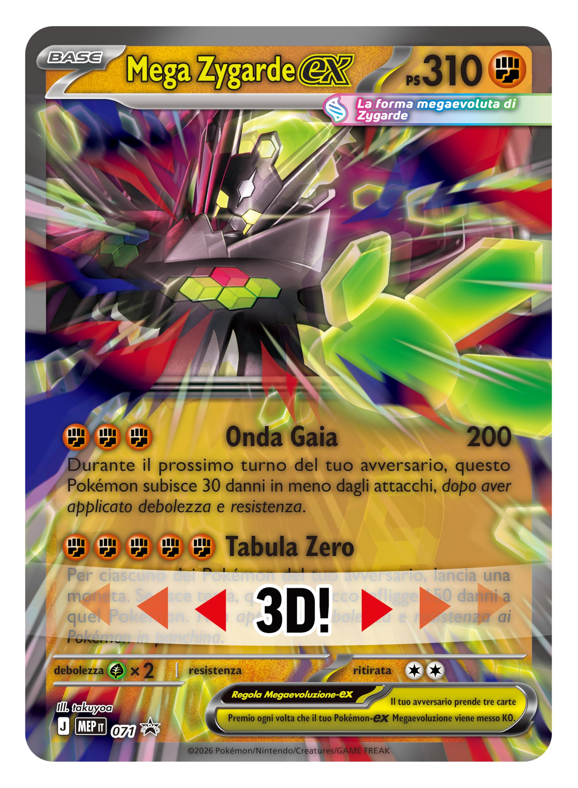 Pokémon: collezione premium Mega Zygarde-ex del GCC Pokémon (una carta promozionale, una carta lenticolare gigante, un adesivo e otto buste di espansione), Edizione in Italiano