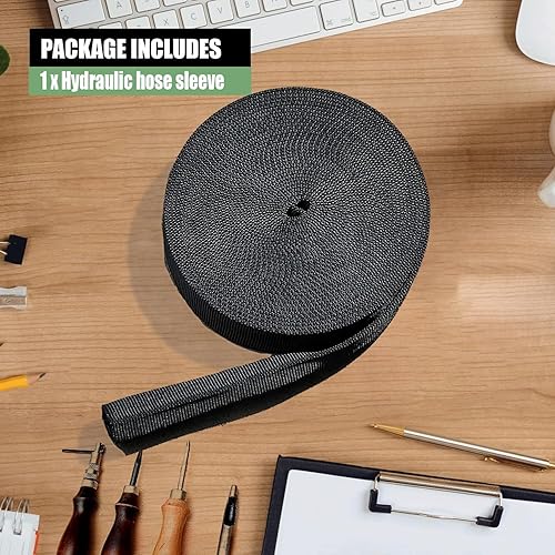 Miniatura 8 de Funda protectora de nailon de 25 pies, cubierta de manguera hidráulica de antorcha Tig, resistente a la abrasión de nailon resistente a la llama