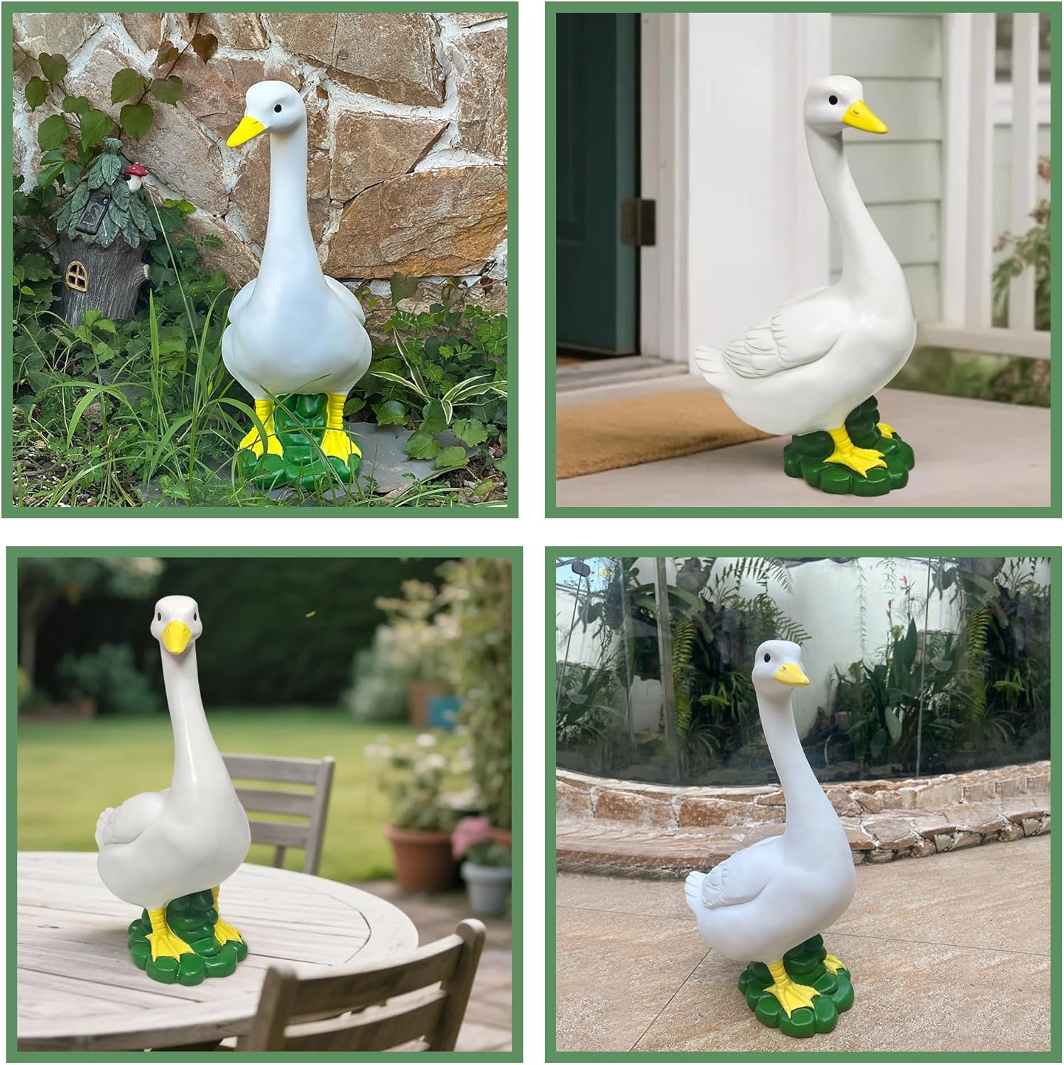 Porch Goose Garden Decor Statues - Large White Yard Goose Statue Resin Duck Sculpture 20" High Lawn Goose Front Porch Goode Home Decorations Housewarming Birthday Gifts for Mom Women - Image 6