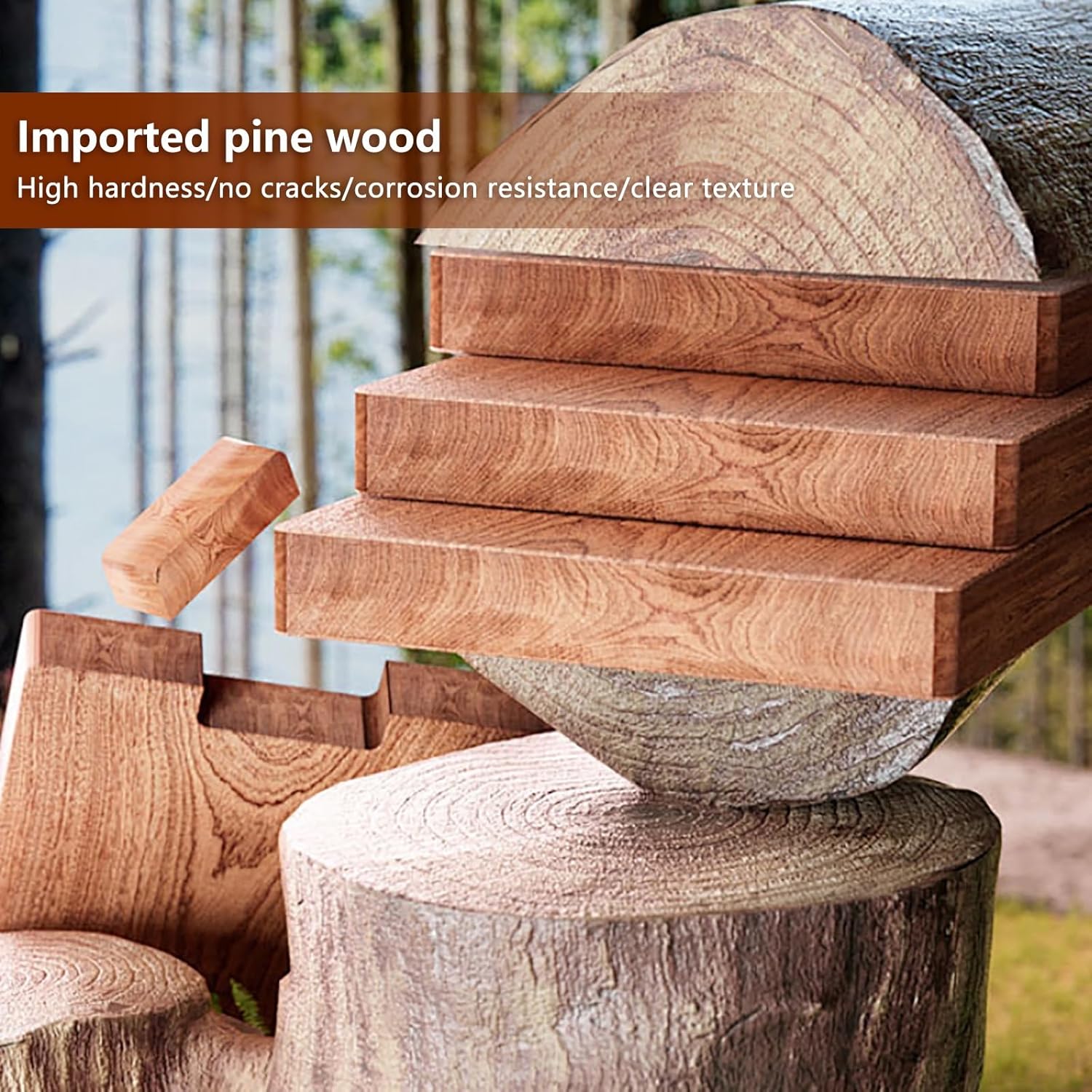 Wooden Garden Edging Border with Spikes Garden Borders for Landscaping Garden Borders Fence Can Be Cut Easy to Bend No Digging Required(Brown,15x120cm/5.9x47.2in)