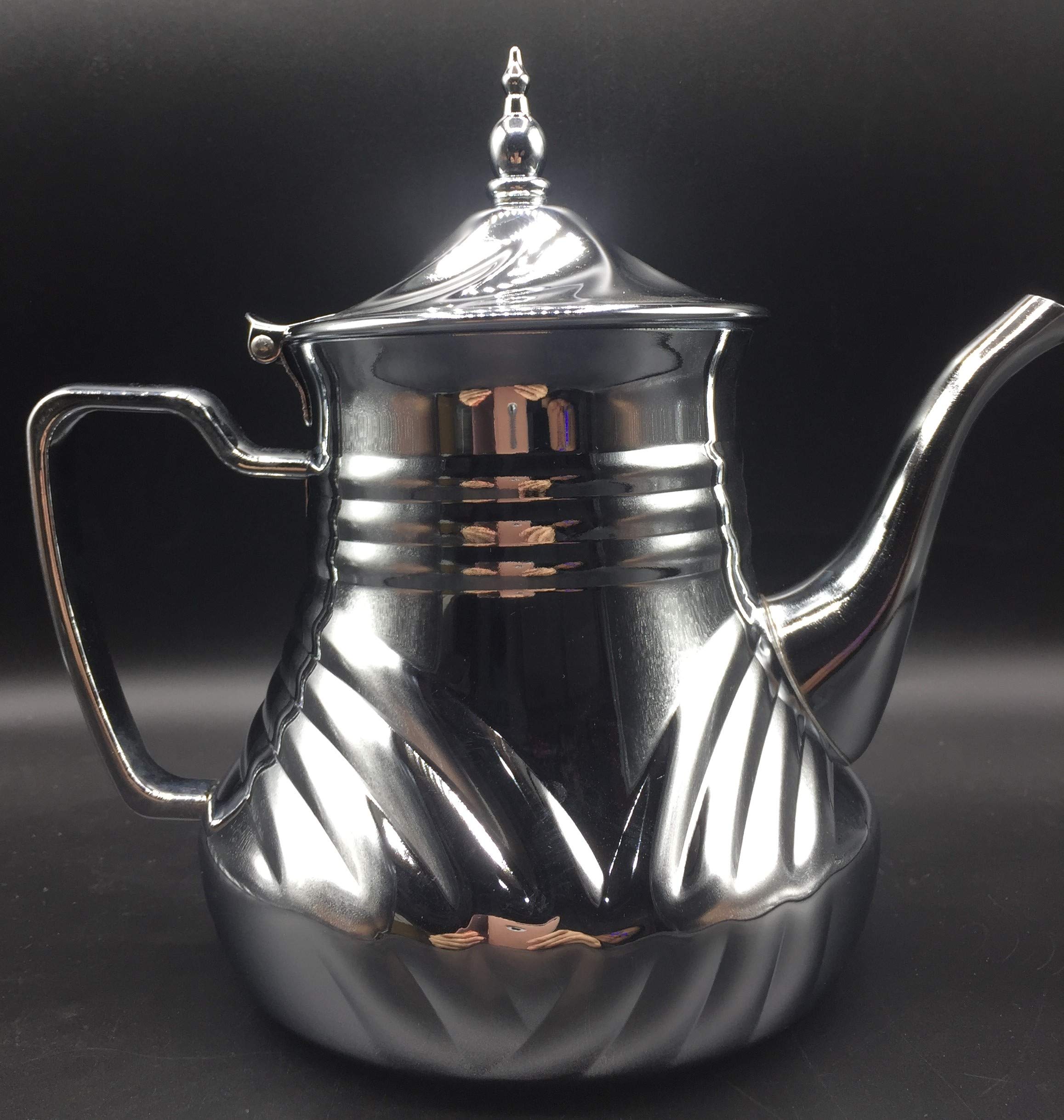 Teiera Araba In Acciaio Inox 800 Ml – Filtro Integrato, Design Classico Dorato Inciso, Stile Marocchino, Elegante E Autentica