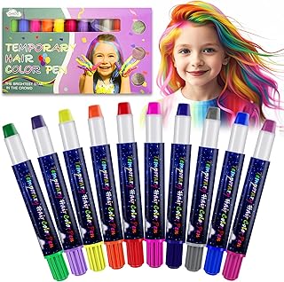 10 Colores Tiza De Pelo,Tinte Pelo Lavable NiñOs Hair Chalk Set，Temporal Carnaval Cosplay Fiesta Navidad,Tizas para el Pelo Niña Regalo de Cumpleaños.