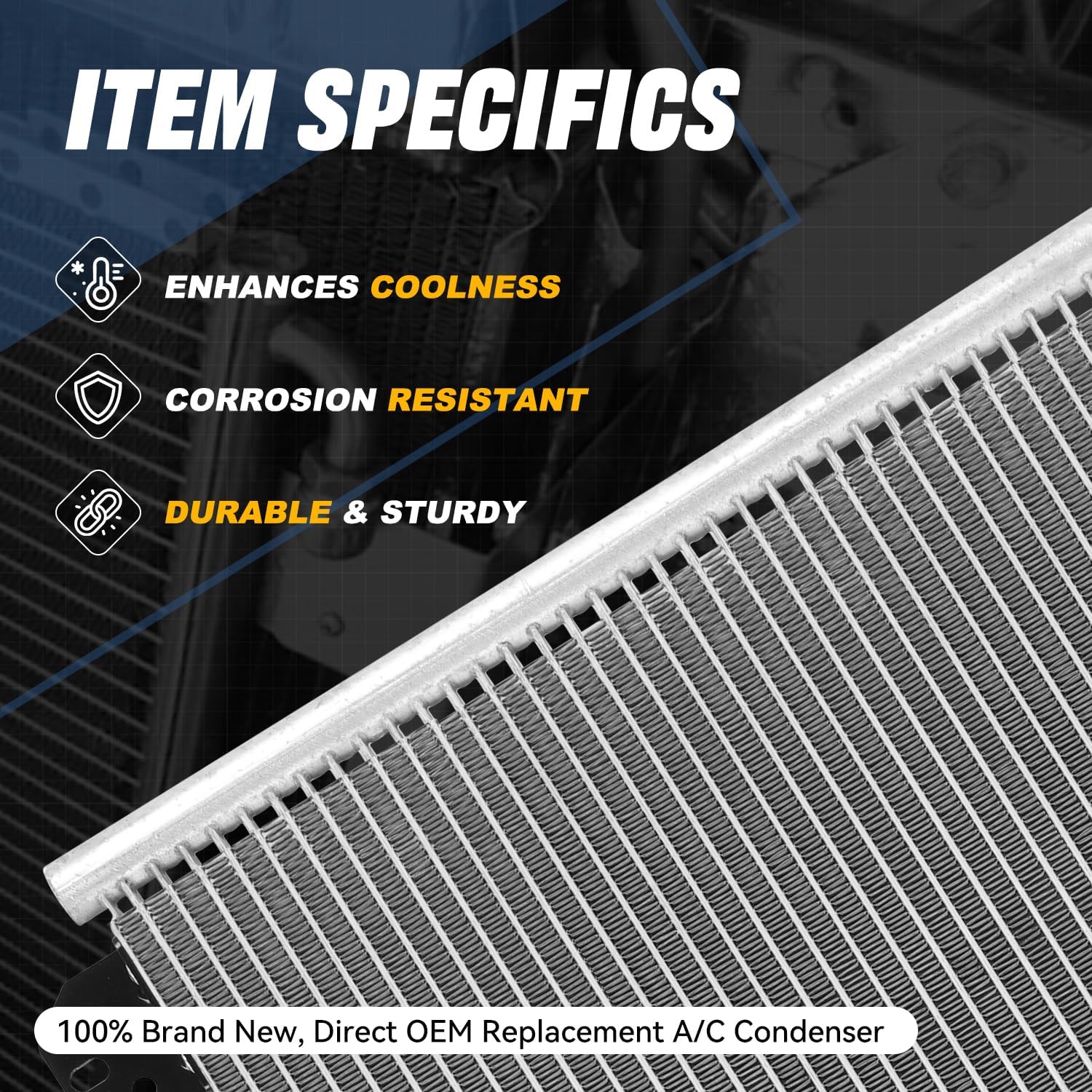 Auto Dynasty DPI 3399 Factory Style Aluminum A/C Condenser Compatible with Dodge Sprinter 2500 3500 2003-2006