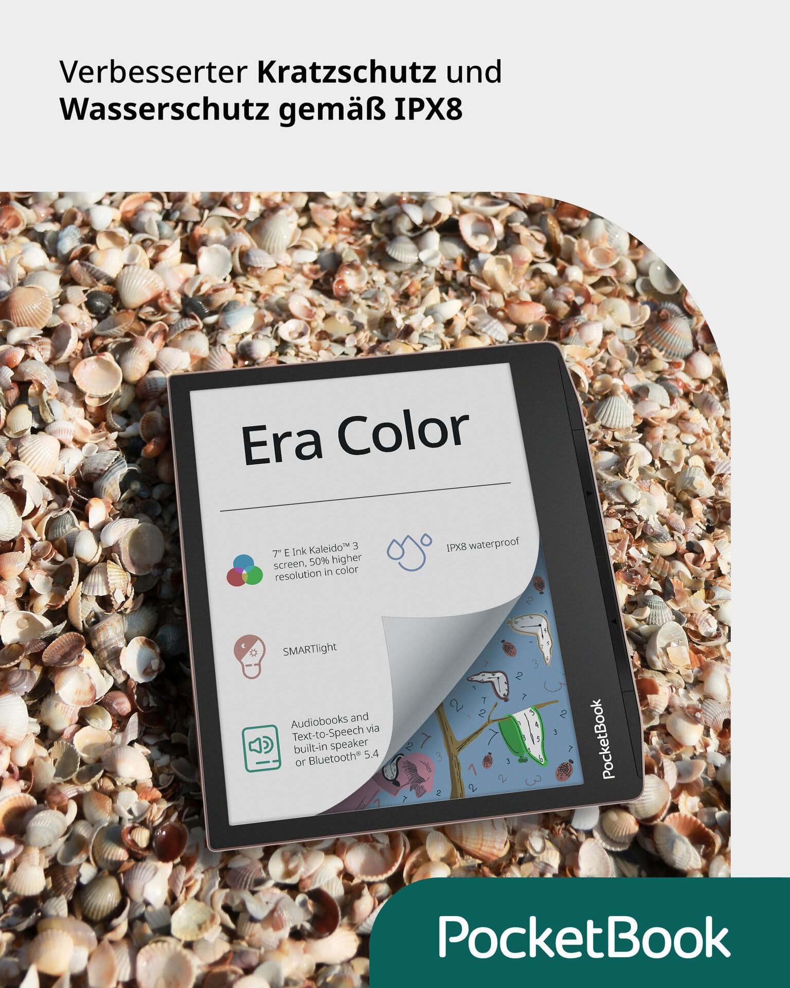 Pocketbook Era Color eReader Grau 7 Zoll 32 GB Speicher Bluetooth Wasserschutz