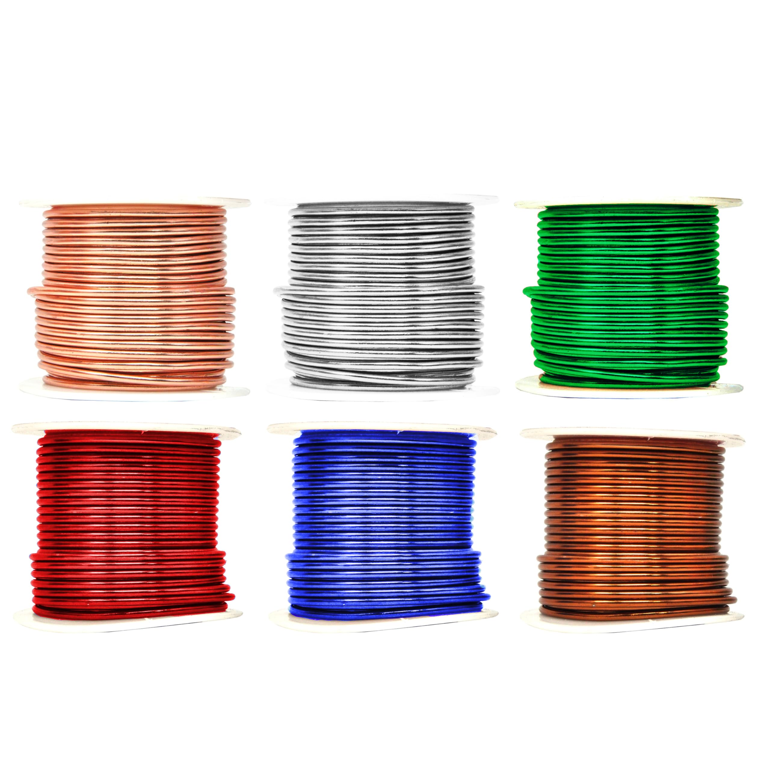 Mandala Crafts 12 GA Green Brown Red Assorted Anodized Aluminum Craft Wire