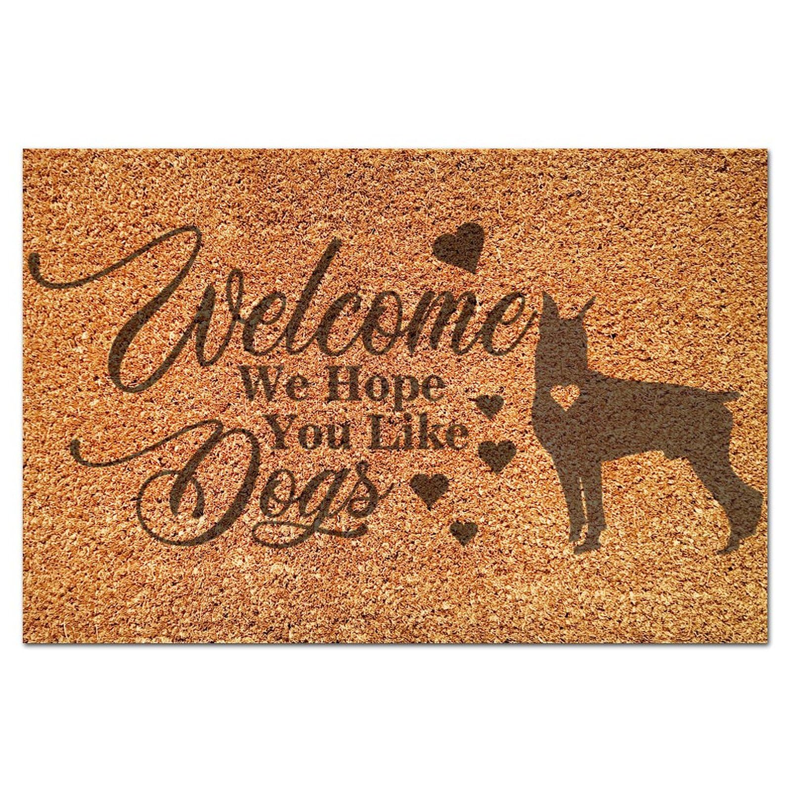 Paillasson en fibre de coco chiot tapis d'entrée naturel et durable