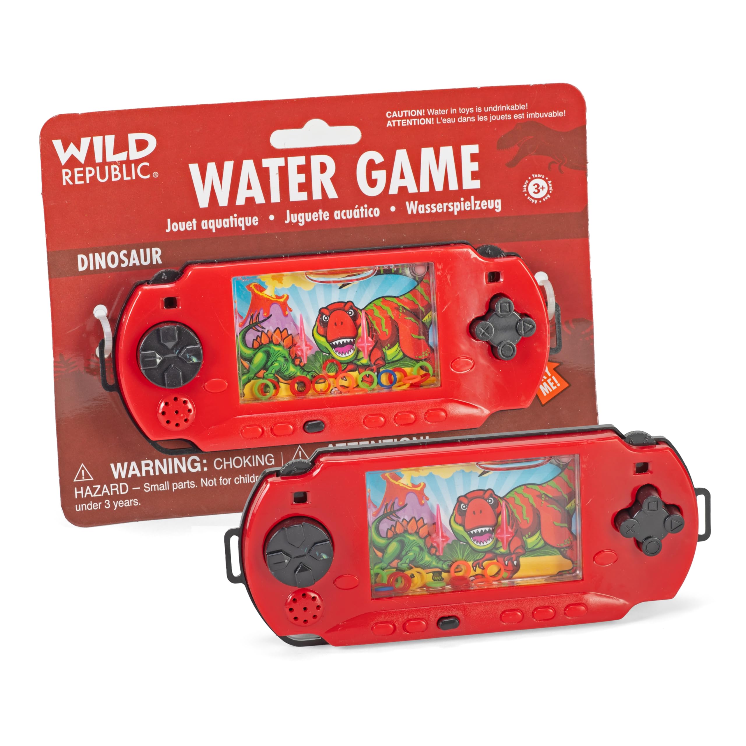 Jeu D’eau Dinosaures – T-Rex Et Velociraptor – 2 Boutons, Anneaux Flottants – Voyage – Coordination œil-main