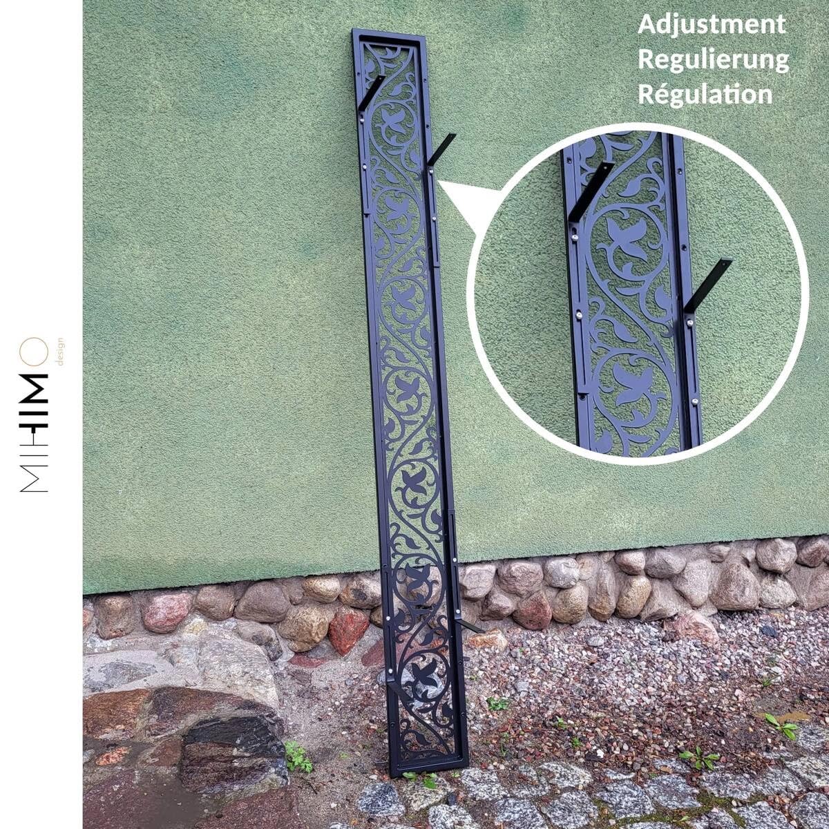 Blumenkasten Halterung für Fensterbank außen, Fensterbank-Absturzsicherung, Fenstergitter Blumenkästen, sichert Blumentopf, Florify Modell Blume 134 cm, Schwarz