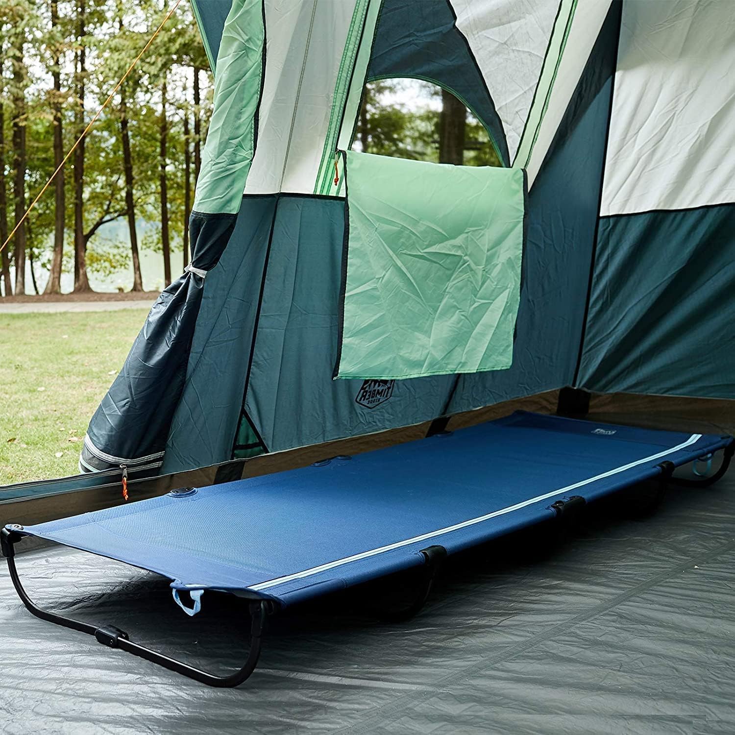 TIMBER RIDGE Cama Plegable Compacta Acampada Cama de Camping Jardin Portátil Ultraligera Fuerte Resistente, Capacidad de 120kg