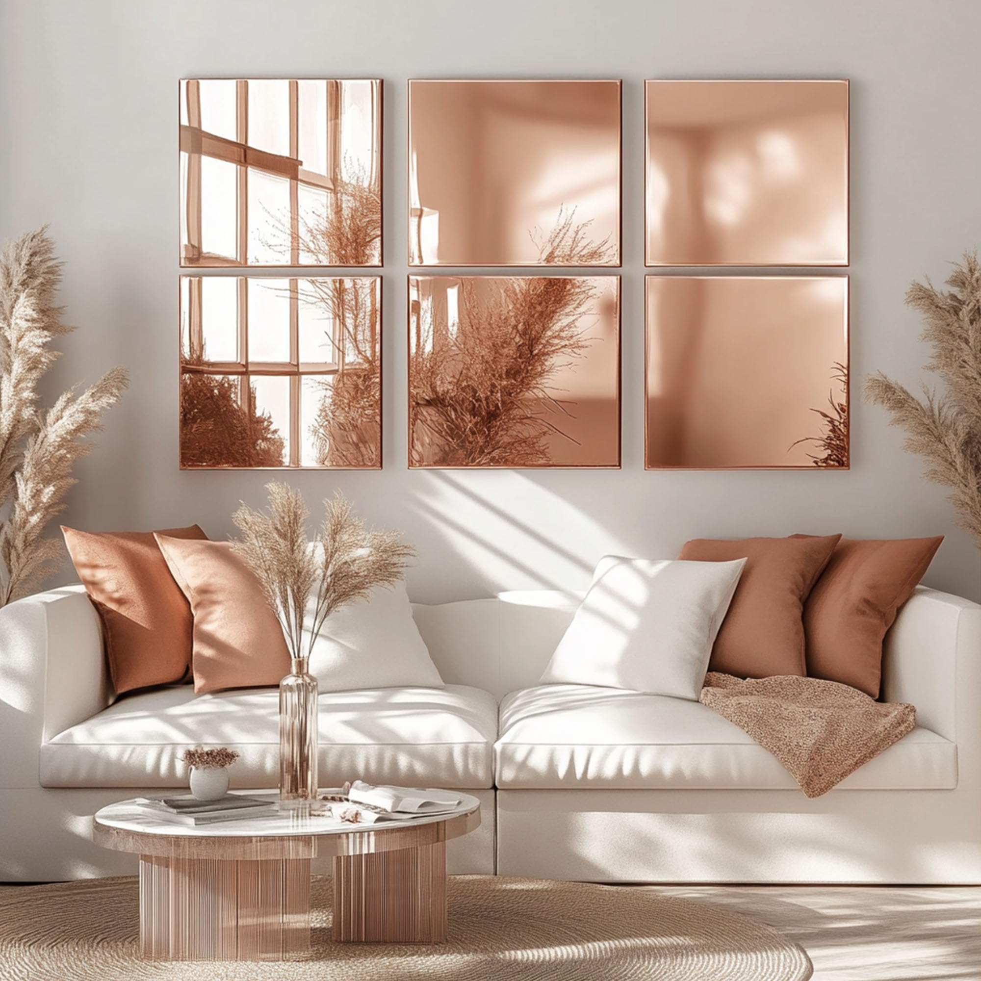 Rose Gold Mirror Acrylic Sheet - 12x16 inches, 2 Pieces | 1/8" Thick, Reflective Mirror Acrylic for Laser Cutting, DIY Crafts, and Home Decorations (30x40 cm)
