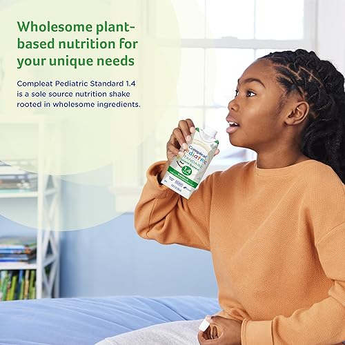 Miniatura 5 de Compleat Pediatric Standard 1.4 Batido nutricional de vainilla a base de plantas, 0.23 onzas de proteína, 27 vitaminas y minerales, fórmula vegana