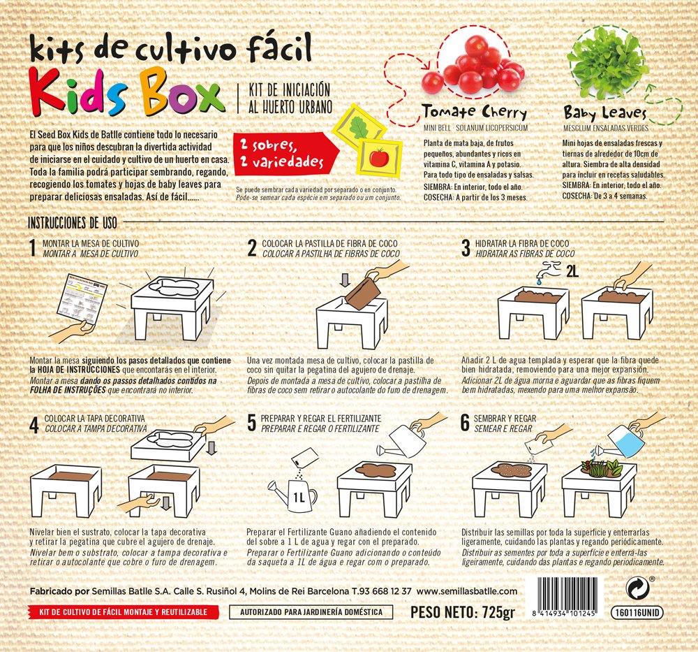 Huerto Urbano - Seed Box Kids - Batlle: Amazon.es: Jardín