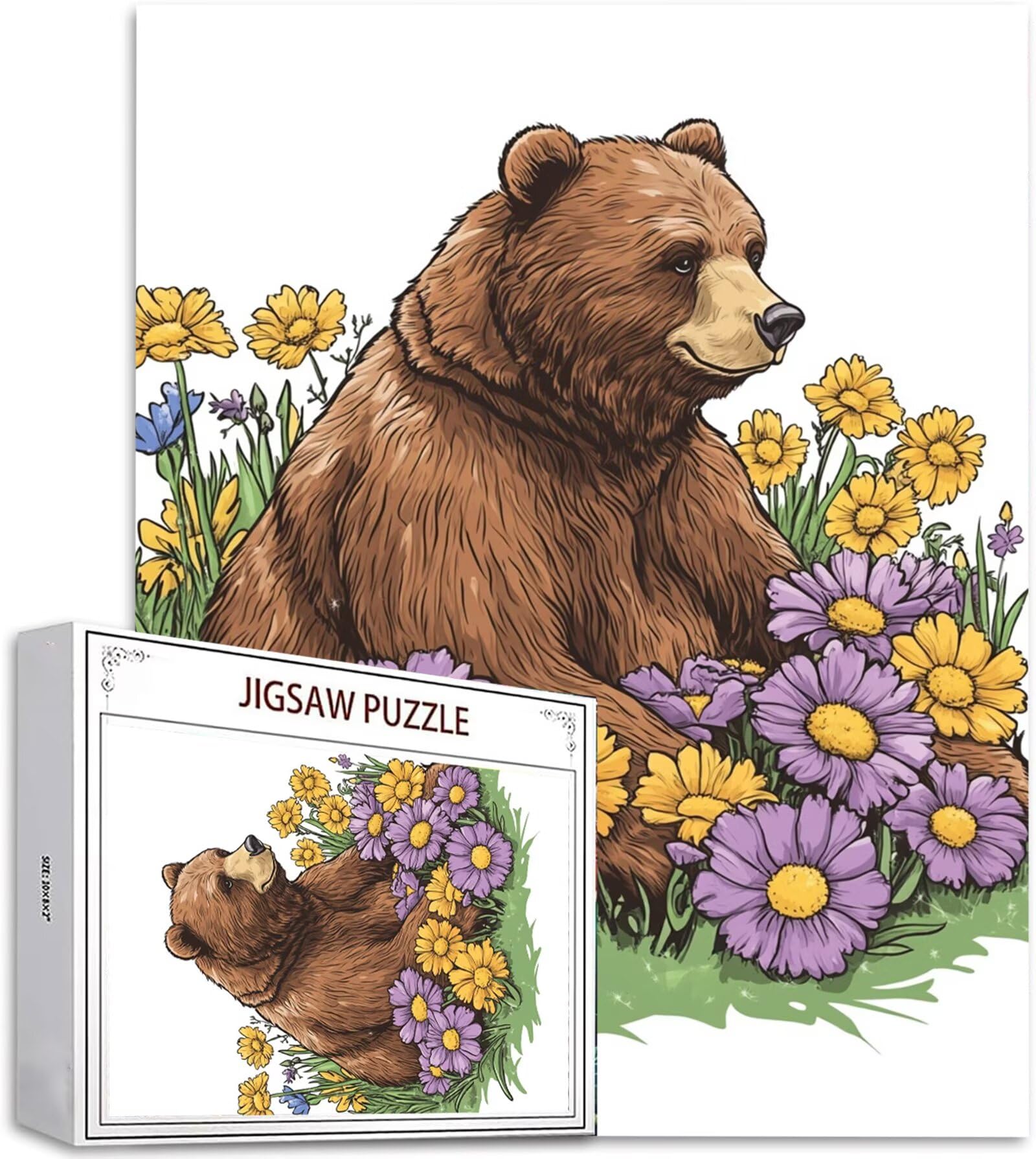 Puzzle 5000 Pezzi, 3 4 5 Anni Puzzle Fiore 6 7 8 Anni Giochi Educativi Sostenibili Con Motivi Per Adulti Da Gioco in Legno Di Alta Qualità Jigsaw Orso per Gioco Familiare, 2026 Regalo Natale H-1205