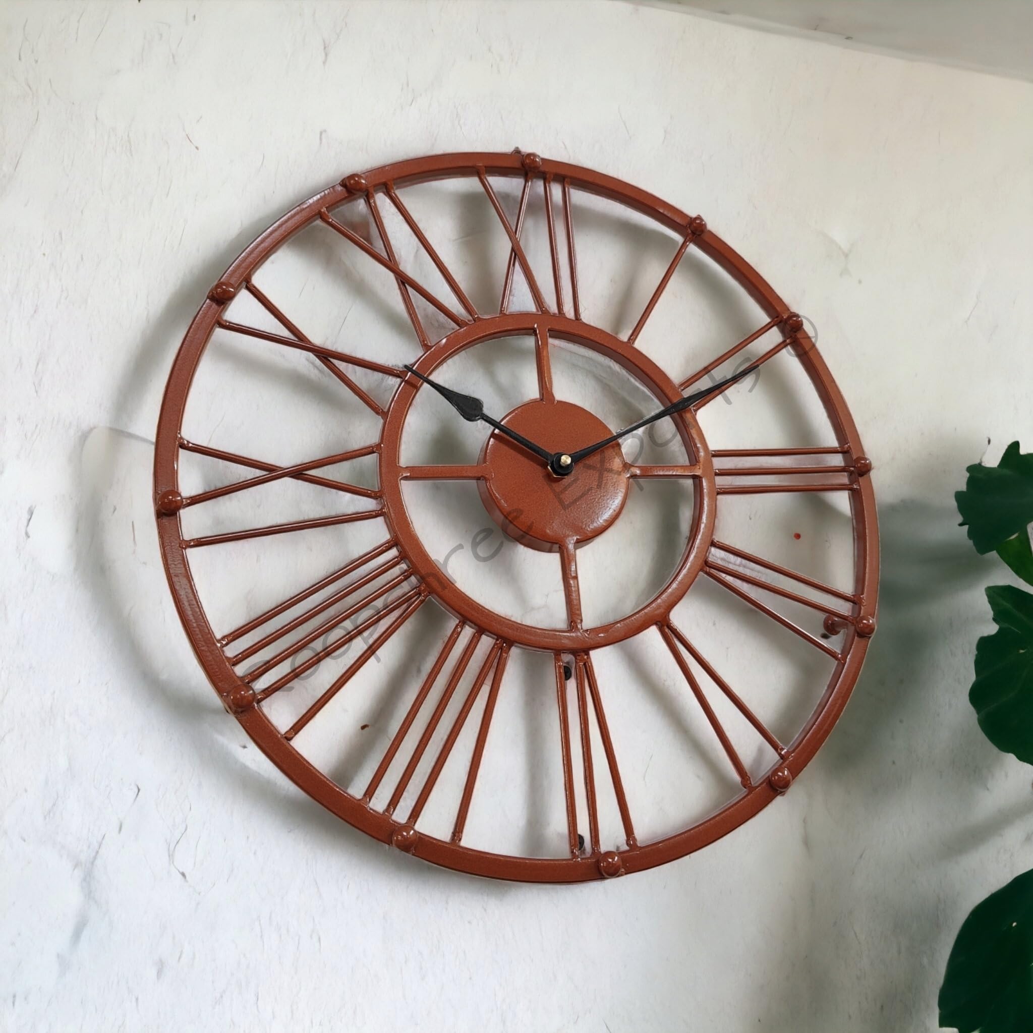 Vintage Handicraft Iron Art Ware/Handcrafted Decorative Copper Colour Wall Art Clock/VC-9022