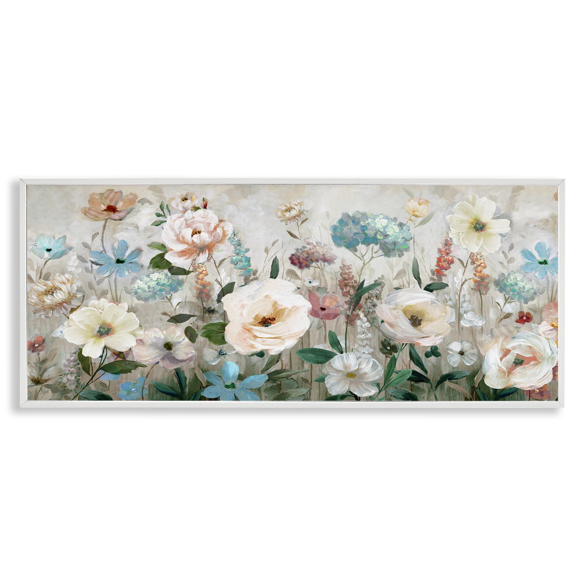 'Pastel Garden of Peonies'| Framed Giclee Art