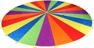 Sonyabecca 20ft Kids Play Parachute with 24 Handles - Cooperative Team Building Games, Birthday Parties, Indoor Outdoor Fun for Boys & Girls 3+