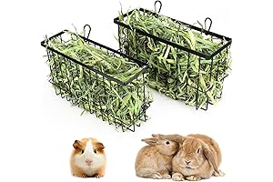 2PCS Rabbit Hay Feeder Guinea Pig Hay Feeder with Sturdy Metal Frame