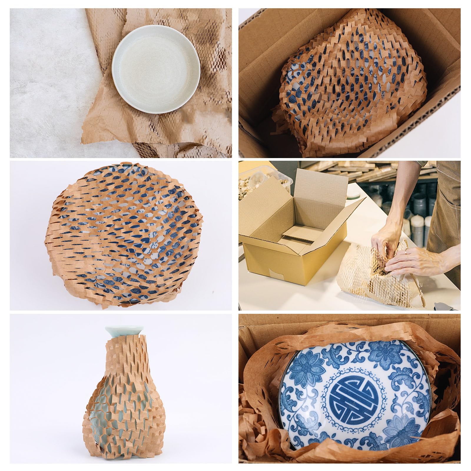 Hojas de papel de embalaje de panal de abeja, envoltura acolchada de burbujas para mudanzas, productos y regalos, material de embalaje de amortiguación reciclable, suministros de envío biodegradables