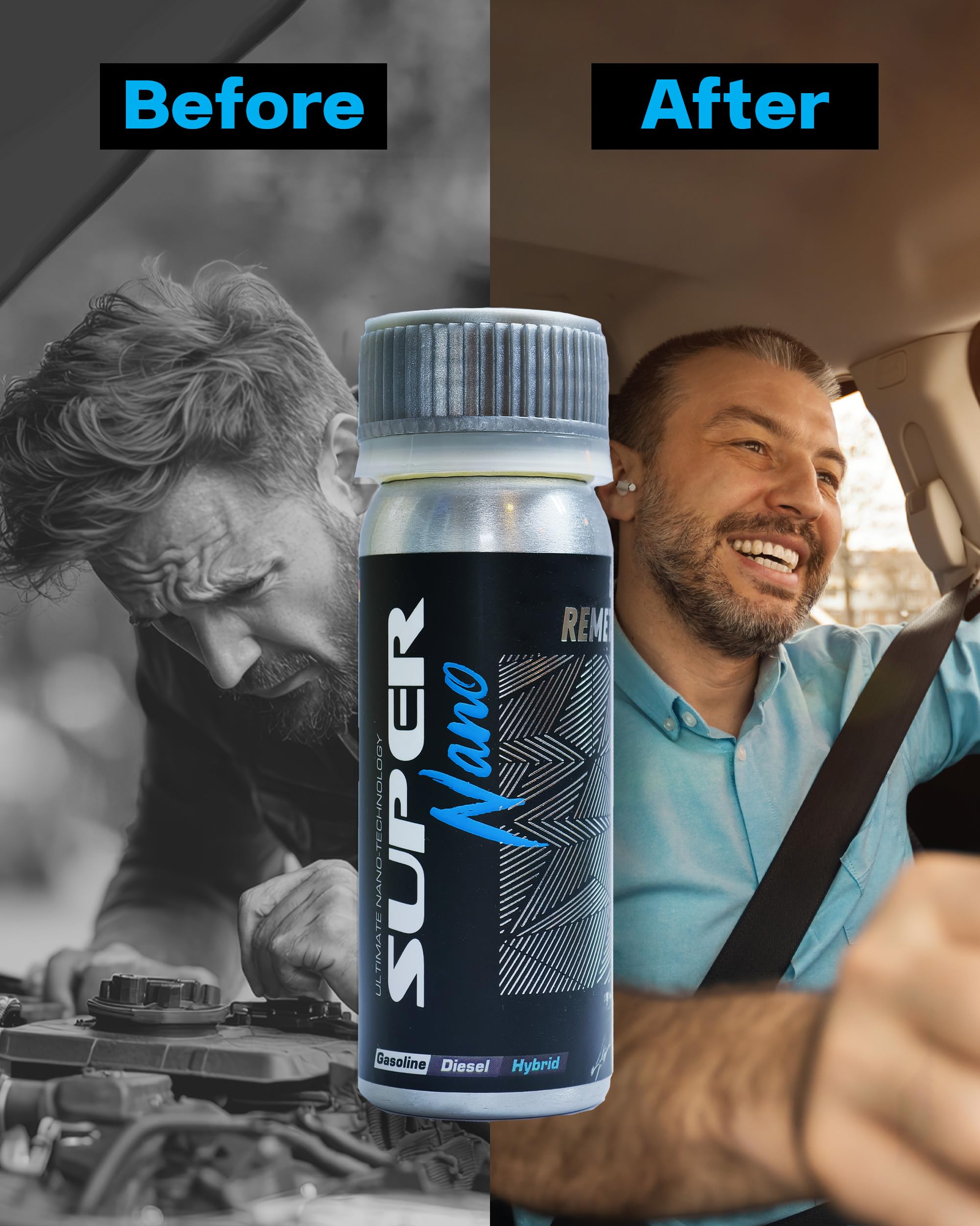 Aditivo de aceite para motor de automóvil, Remetalizador de motor SuperNano, aditivo de aceite con tecnología avanzada de nanopartículas para reparación de desgaste del motor, compatible con gas,