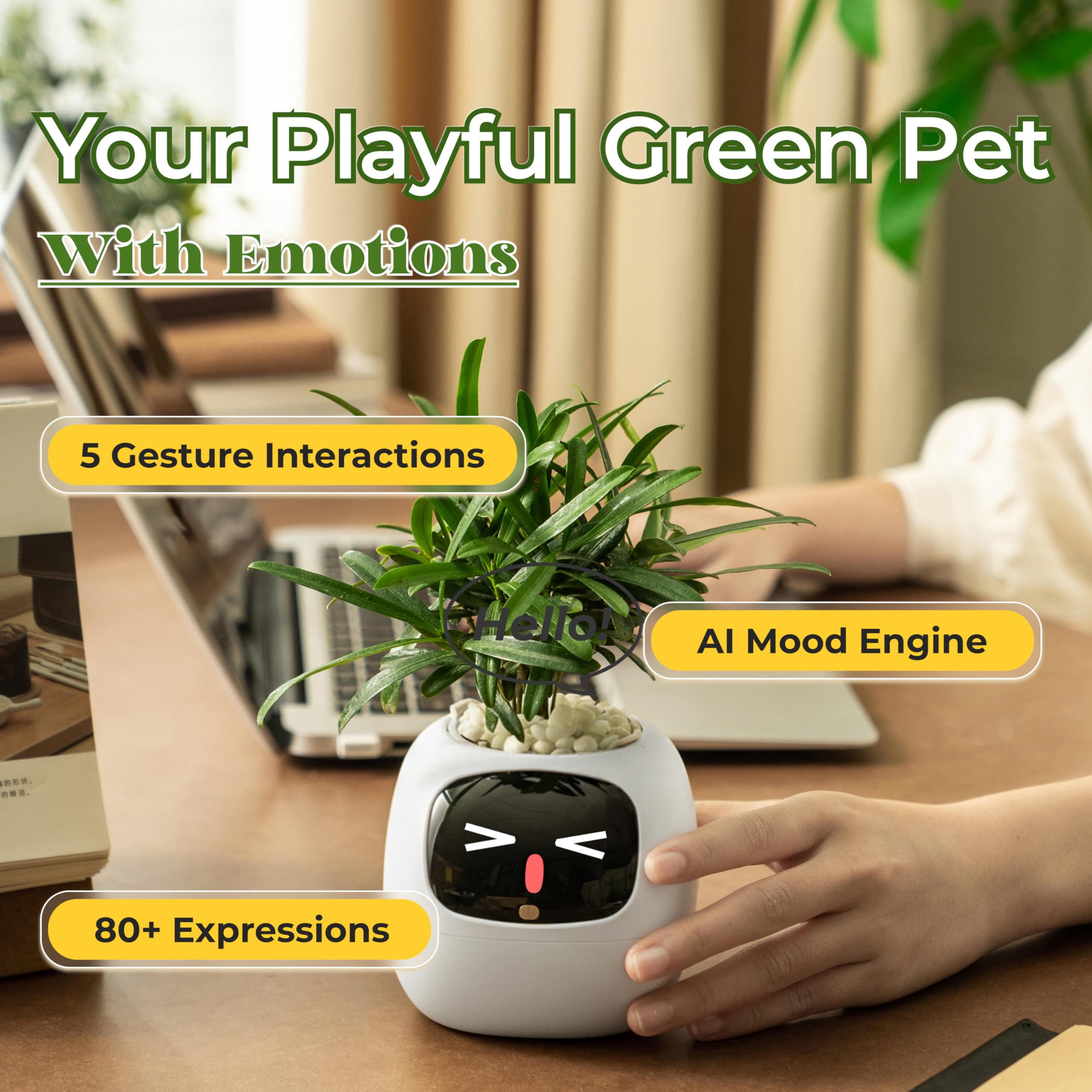 Amazon.co.jp: アイビー AI スマート植木鉢 絵文字付き