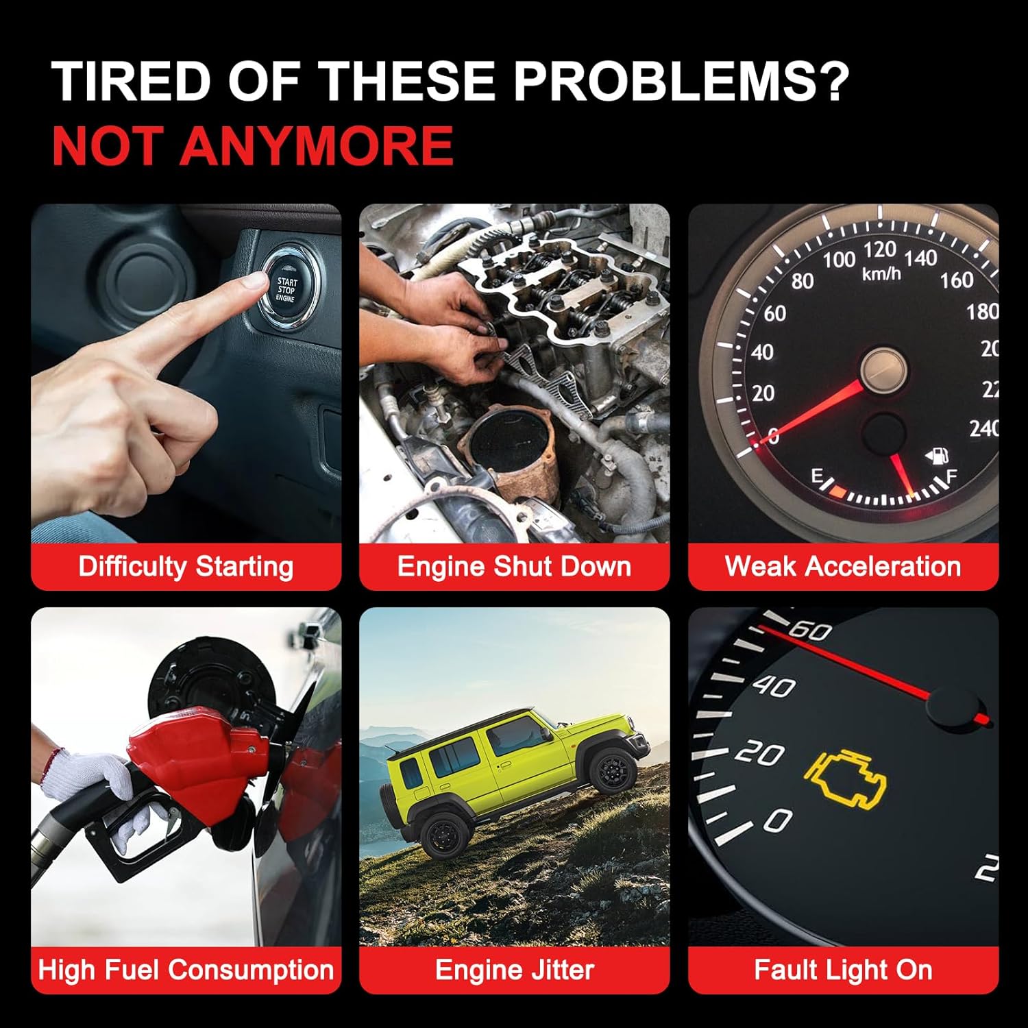 3-Pack D555 Ignition Coils & 6-Pack 4469 Spark Plugs Fits for Buick Allure/Lucerne/LeSabre, Chevy Impala/Camaro/Monte Carlo 3.8L V6 - Replaces C503 10467067 10472401 & more