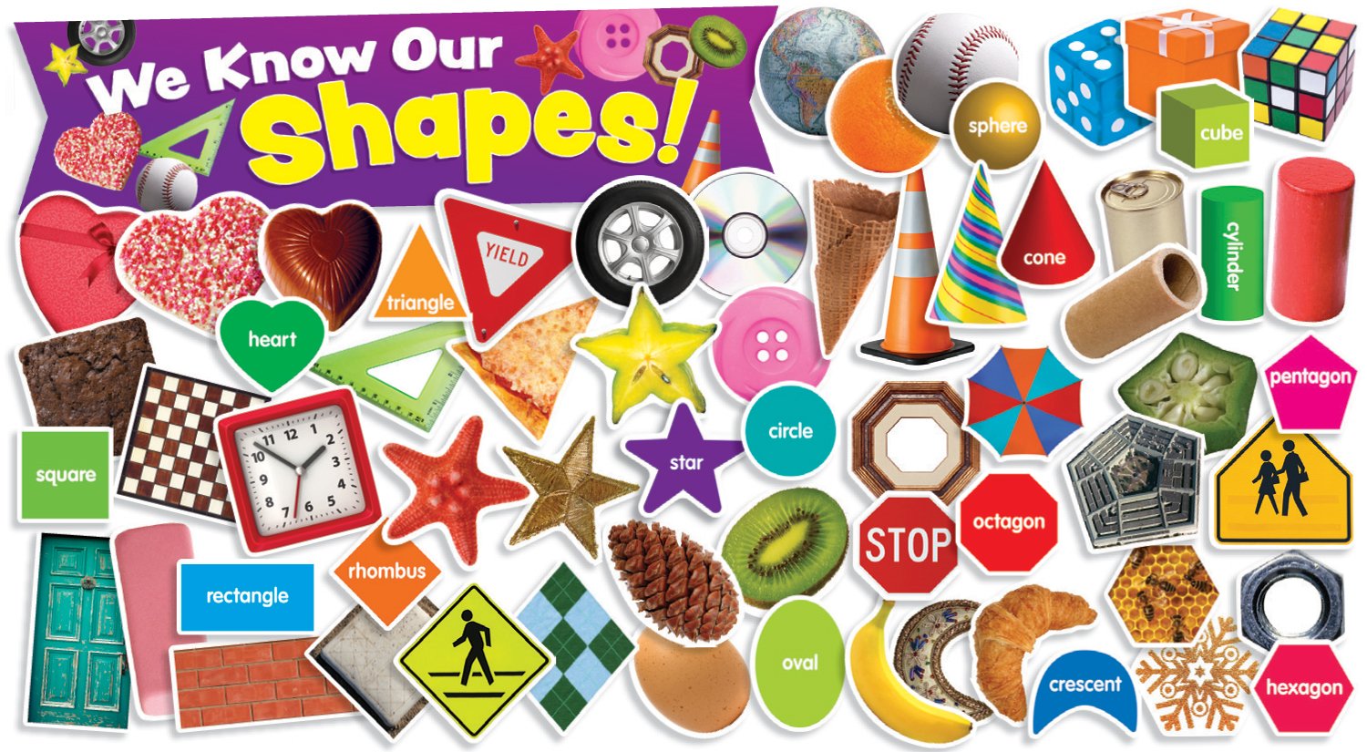 Scholastic Teacher's Friend Shapes in Photos Mini Bulletin Board, Multiple Colors (TF8094)