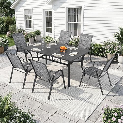 Outdoor Dining Set for 6,7pcs Patio Table and Chairs Set