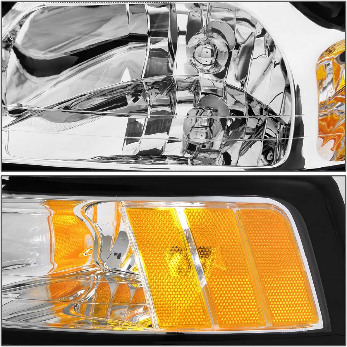 DNA MOTORING Factory Style Driver/Left Side Headlight Lamp Assembly Replacement Compitable with 99-04 FORD MUSTANG, OEM-HL-0013-L