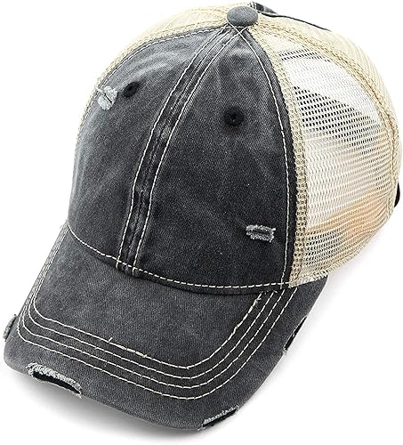 Miniatura 2 de Funky Junque - Gorro de béisbol para mujer, gorro de papá, gorro con cola de caballo, gorro con pelo despeinado, gorro pony.