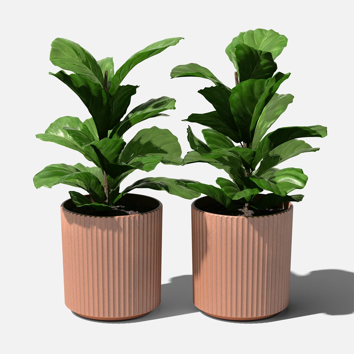 Veradek Demi Series Round Planter for Porch, Patio, Backyard | Durable Plastic-Stone Composite Material | Modern Décor for Tall Plants, Flowers