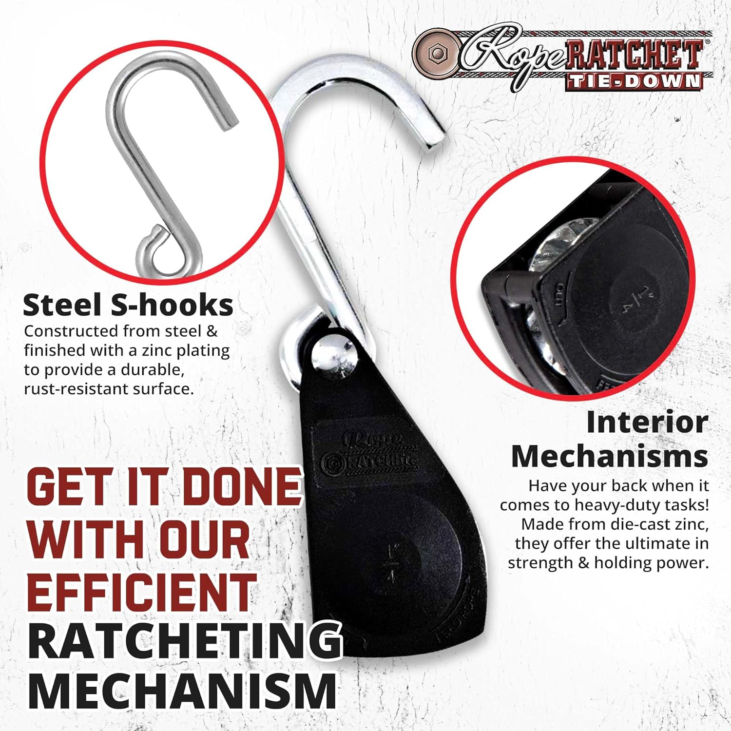 Rope Ratchet 1/4" Tie Down Pulley Hanger, Heavy Duty Locking Mechanism, Tightener for Shade Sails, Hammocks, Canopy Anchoring, Garden Hoisting, Outdoor Use, 150 lbs Capacity - No Rope Included - Image 5