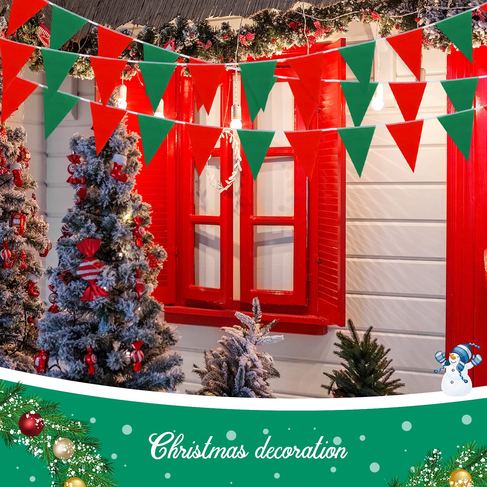 Dalaber 'Be Merry' Weihnachts-Banner – Mit Schneeflocken-Design, Glitzer-Karton, Ca. 3 Meter Lang