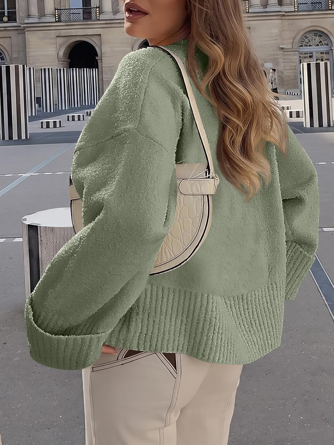 ANRABESS Women Oversized Cozy Knit Sweaters 2026 Fall Fashion Outfits image 3