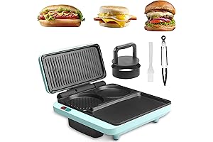 Breakfast Sandwich Maker, Nonstick Electric Griddle & Grill Combo, 3 in 1...