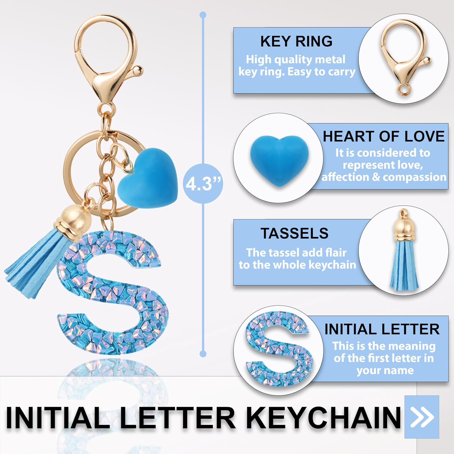 Alphabet Initial Letter Keychain Cute Heart Resin - Letter Keychain for Backpack Charms - Initial Keychains for Women - Image 2
