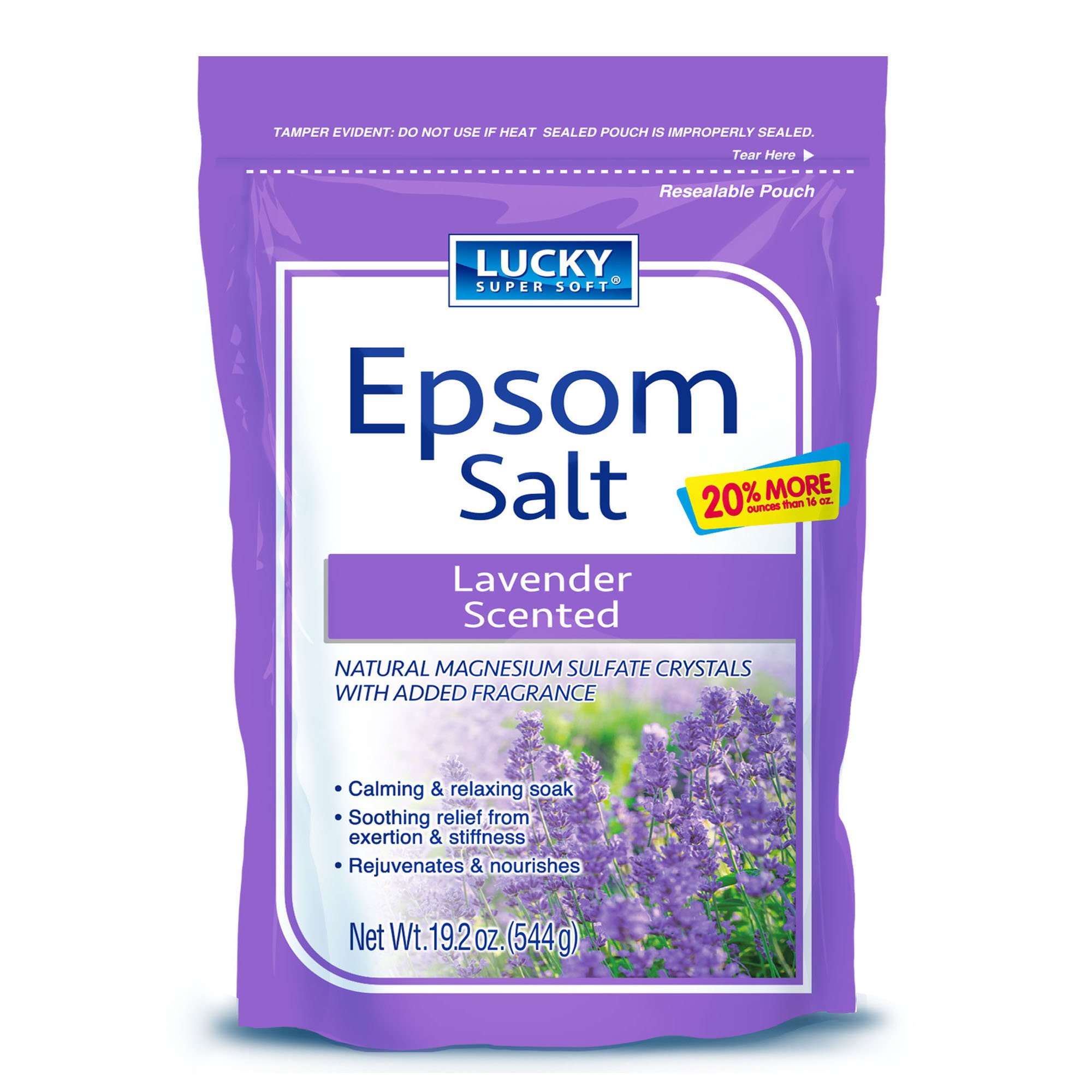 Lucky Super SoftEpsom Salt Lavender Scented, 19.2 Ounce