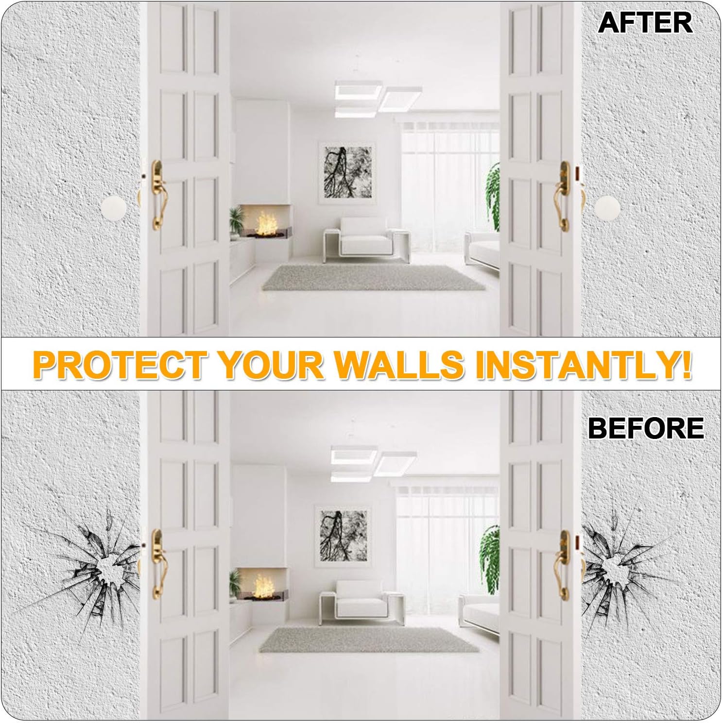 Door Stopper Wall Protector, 12 PCS 1.57" Silicone Door Handle Bumper, Wall Protectors with Self Adhesive Sticker for Protecting Wall