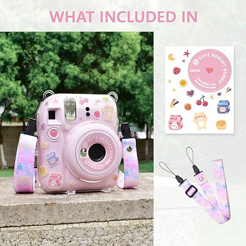 Miniatura 7 de Polaroid Mini 12 - Funda transparente con bolsillo para almacenamiento de fotos y accesorios para cámara instantánea Fujifilm Instax Mini 12, funda