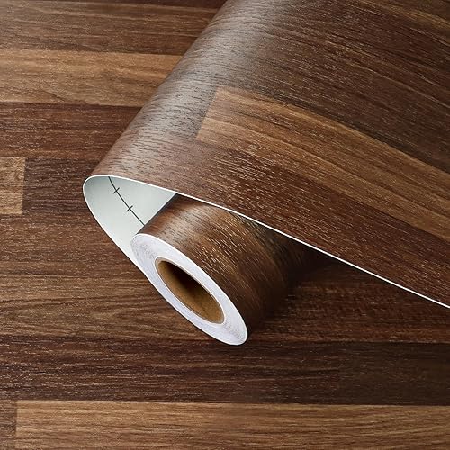 Miniatura 9 de Papel de contacto marrón oscuro para encimeras, papel de contacto de madera para armarios, tablones de madera extraíbles, papel tapiz de vinilo para