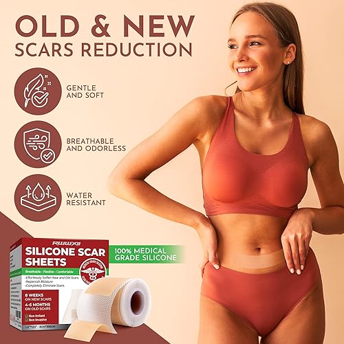 Miniatura 2 de Hojas de silicona para cicatrices  Cinta de silicona para cicatrices (rollo de 1.6 x 120 pulgadas  3M)  Eliminación de protuberancias queloides