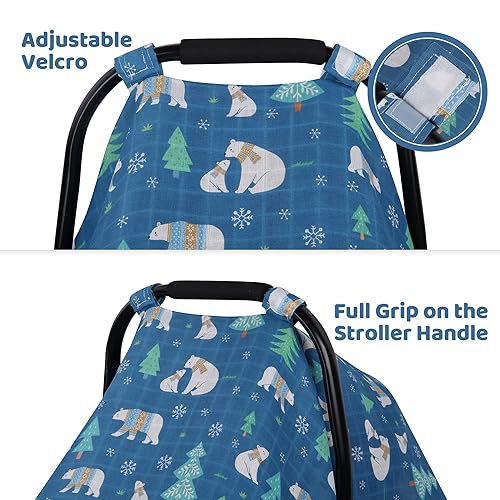 Miniatura 9 de Funda de muselina para asiento de automóvil para niños y niñas, toldo transpirable para asiento de automóvil, funda ligera para portabebés, regalo