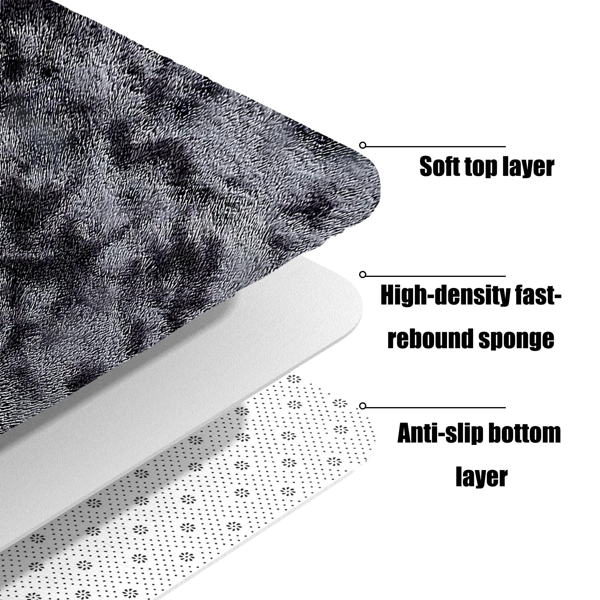 Moquette Chambre 230 x 300 cm Intérieur Moelleux Épais Chambre Tapis Décoratif Extra Large pour à Coucher, Salon, Gris Foncé