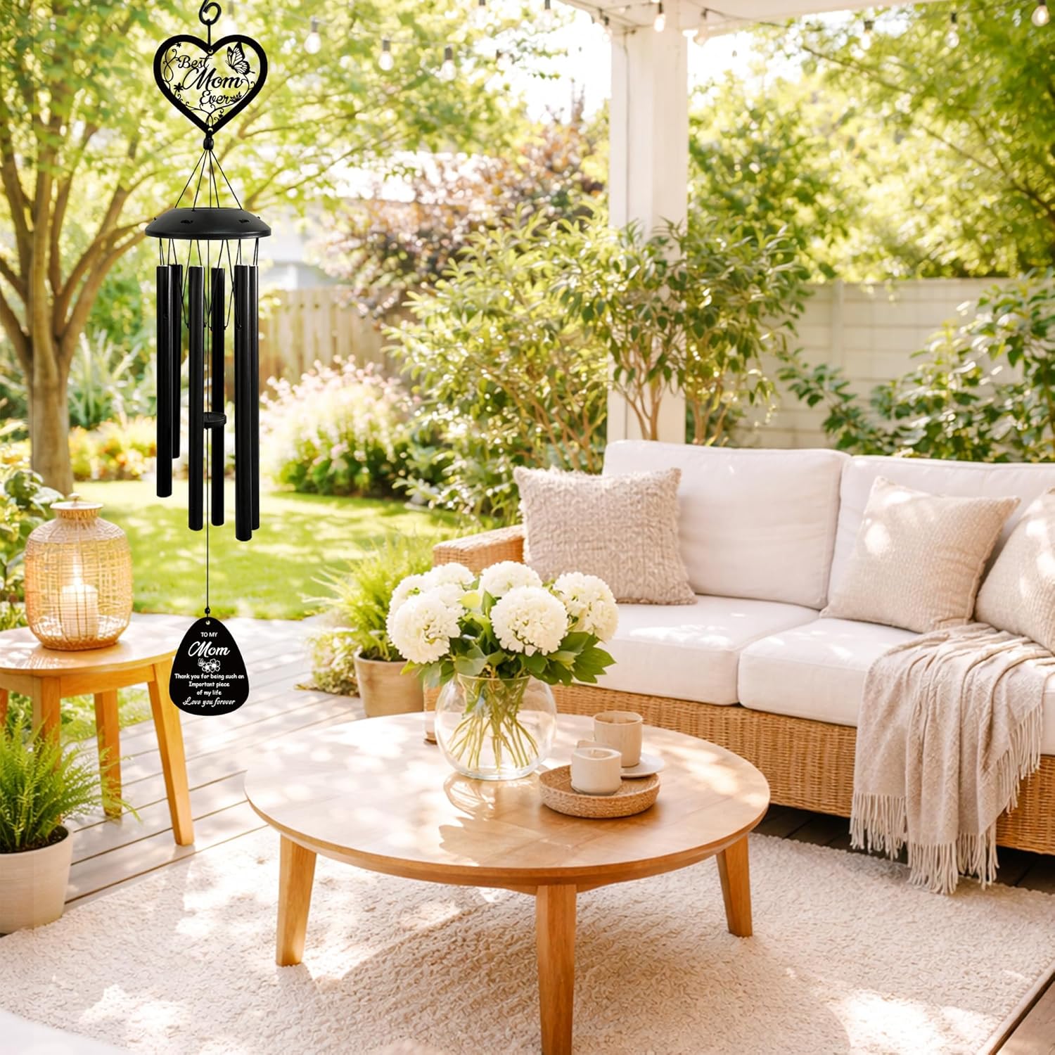 Mom Gift Wind Chimes for Mom Birthday Gift from Daughter Son Valentine Gift Outdoor Wind Chime for Mother Garden Patio Porch Yard Decor