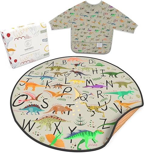 BABYBOET Alfombrilla antisalpicaduras para bebé, tapete para debajo de la silla alta que protege la madera, el vinilo y la alfombra de derrames,