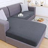 Vista 5 de Smiry Fundas de cojines impermeables para sofá, fundas de sofá seccional de jacquard elástico, funda de sofá chaise lounge en forma de L, protector