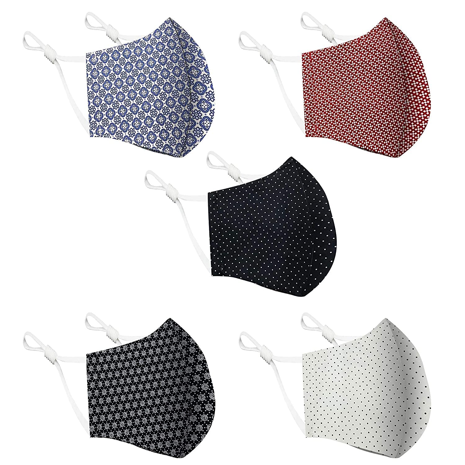MAPLE Face Mask For Kids 5 Pack | Handmade in INDIA Washable Reusable | Adjustable Ear Loops | 3 Layers Cotton Cloth Face Masks for Girls Boys | Dots Patterns Kid Mask (7-12 years) (B099NNL4W6) Amazon Price History, Amazon Price Tracker